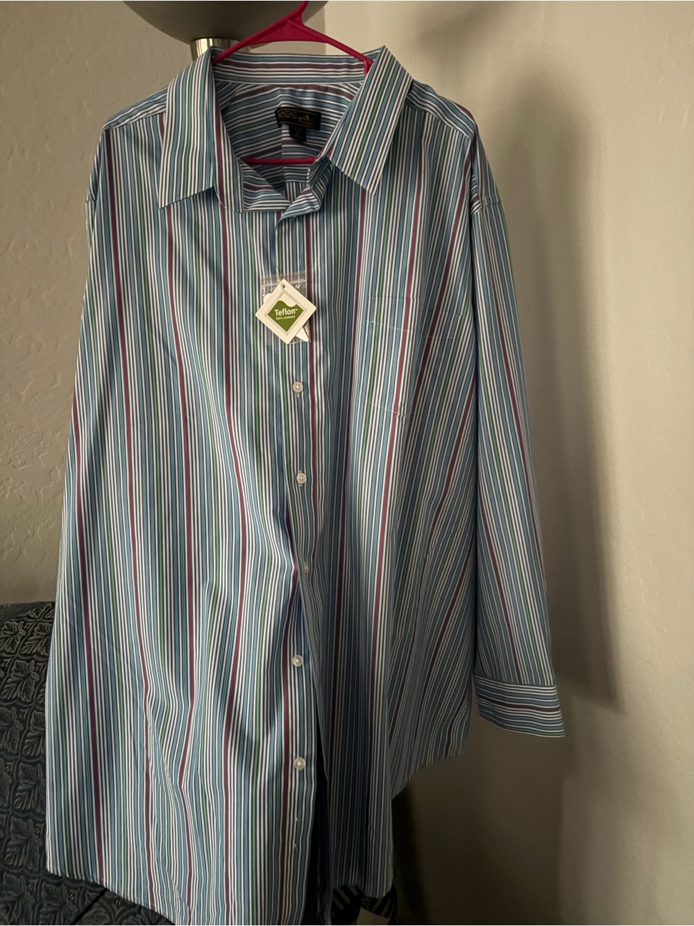 Signature Blue Multi-Stripe Dress Shirt